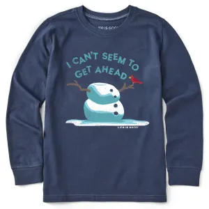 Kids Get Ahead Snowman Long Sleeve Crusher Tee Life is Good