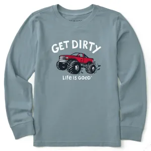 Kids Get Dirty Truck Long Sleeve Crusher Tee Life is Good