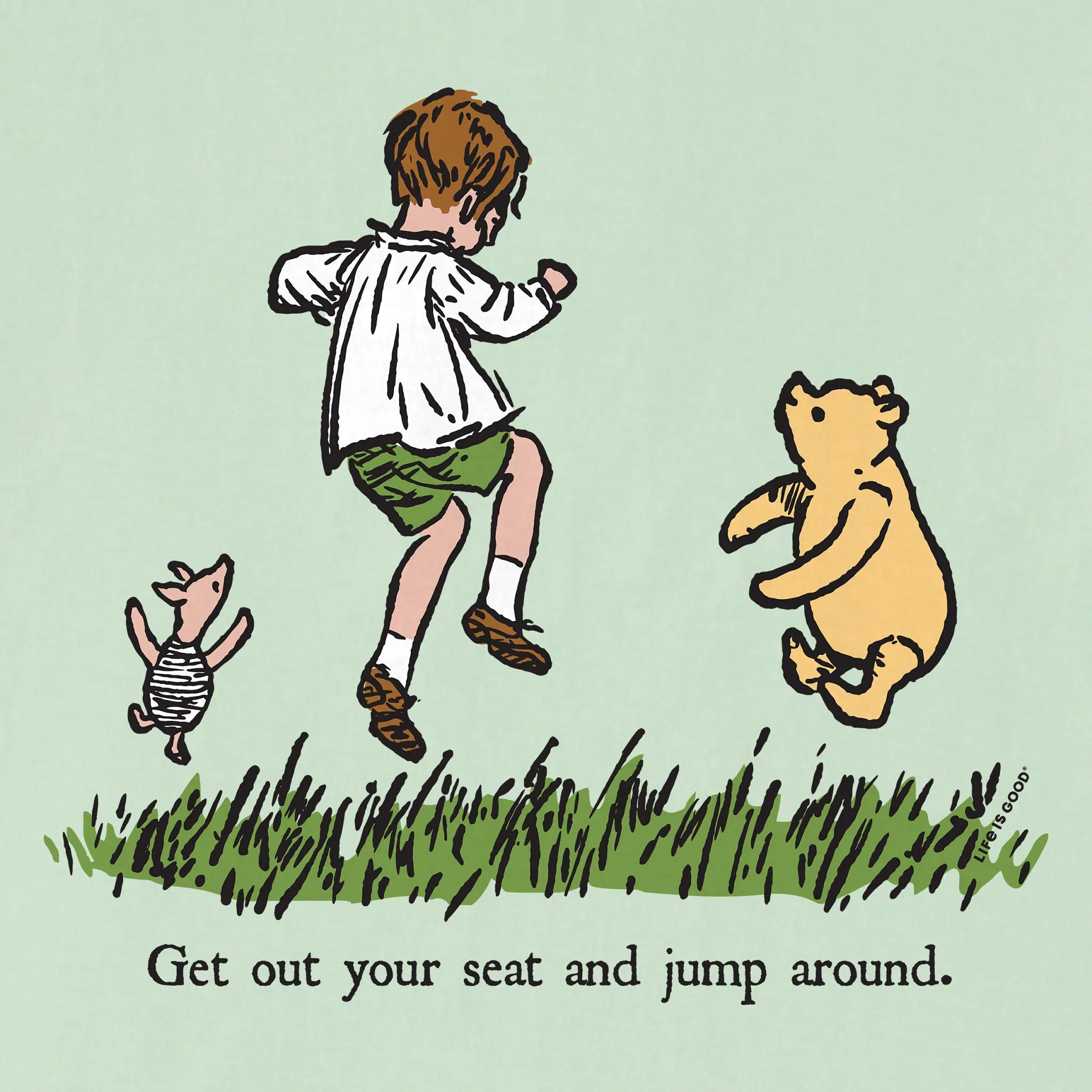 Kids Get Out Your Seat and Jump Around Short Sleeve Crusher Tee Life is Good