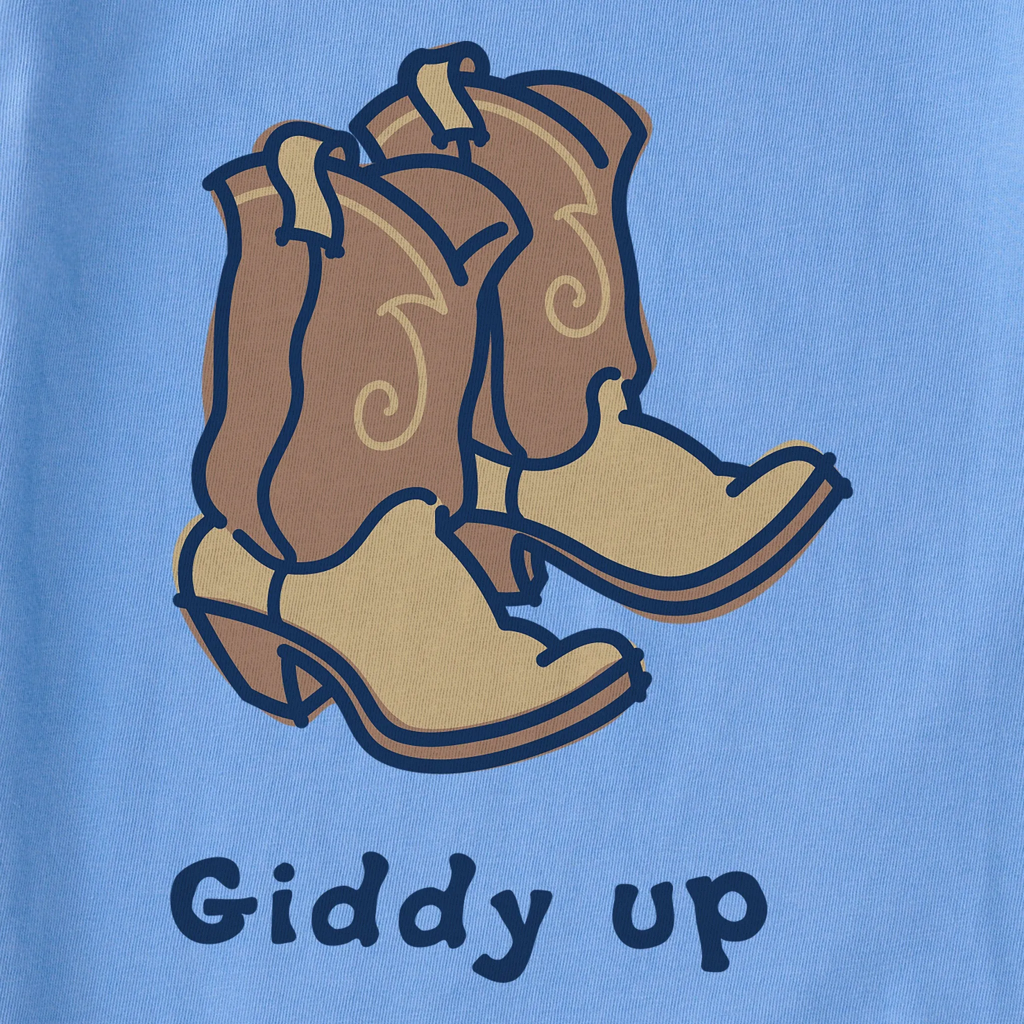 Kids Giddy Up Cowboy Boots Short Sleeve Crusher Tee Life is Good