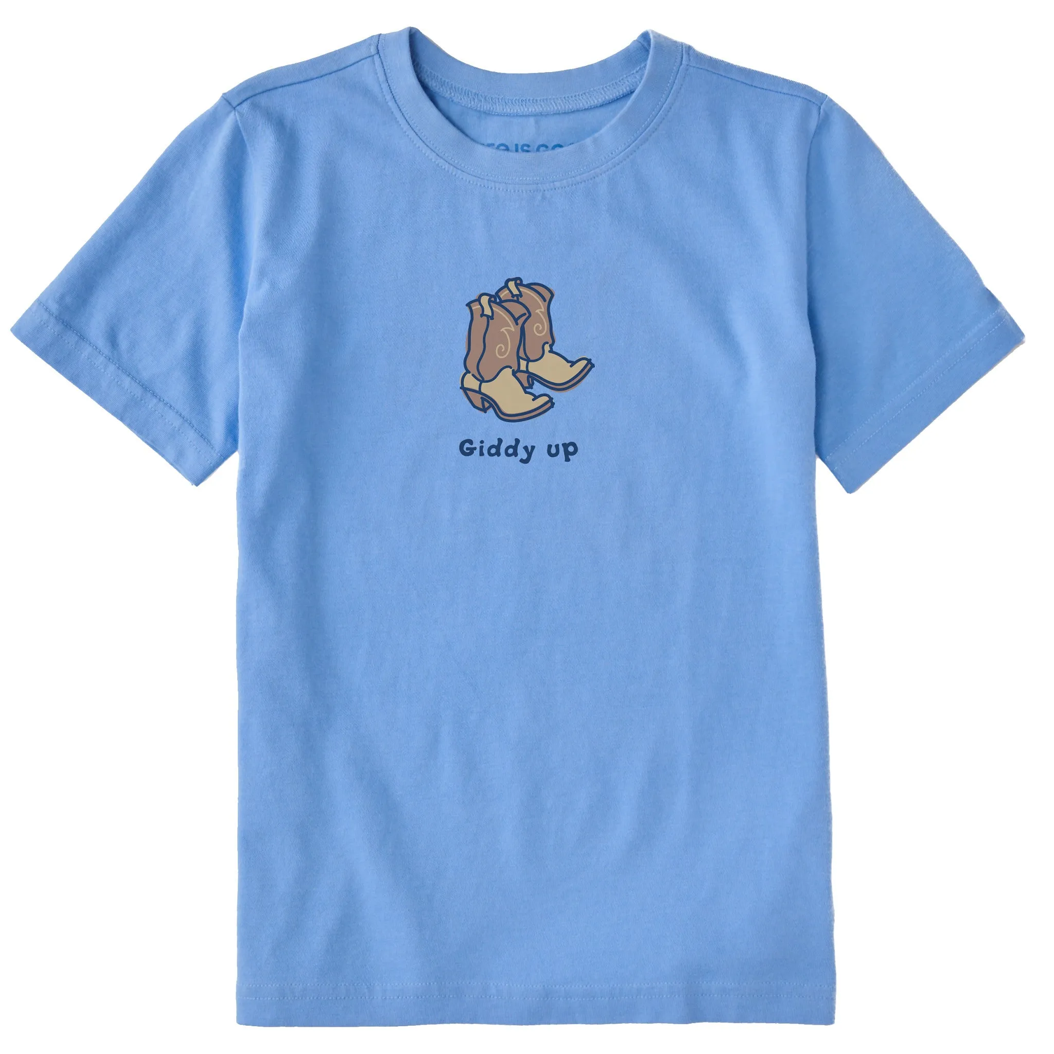 Kids Giddy Up Cowboy Boots Short Sleeve Crusher Tee Life is Good