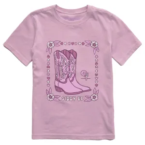 Kids Giddy Up Flora Boots Short Sleeve Crusher Tee Life is Good