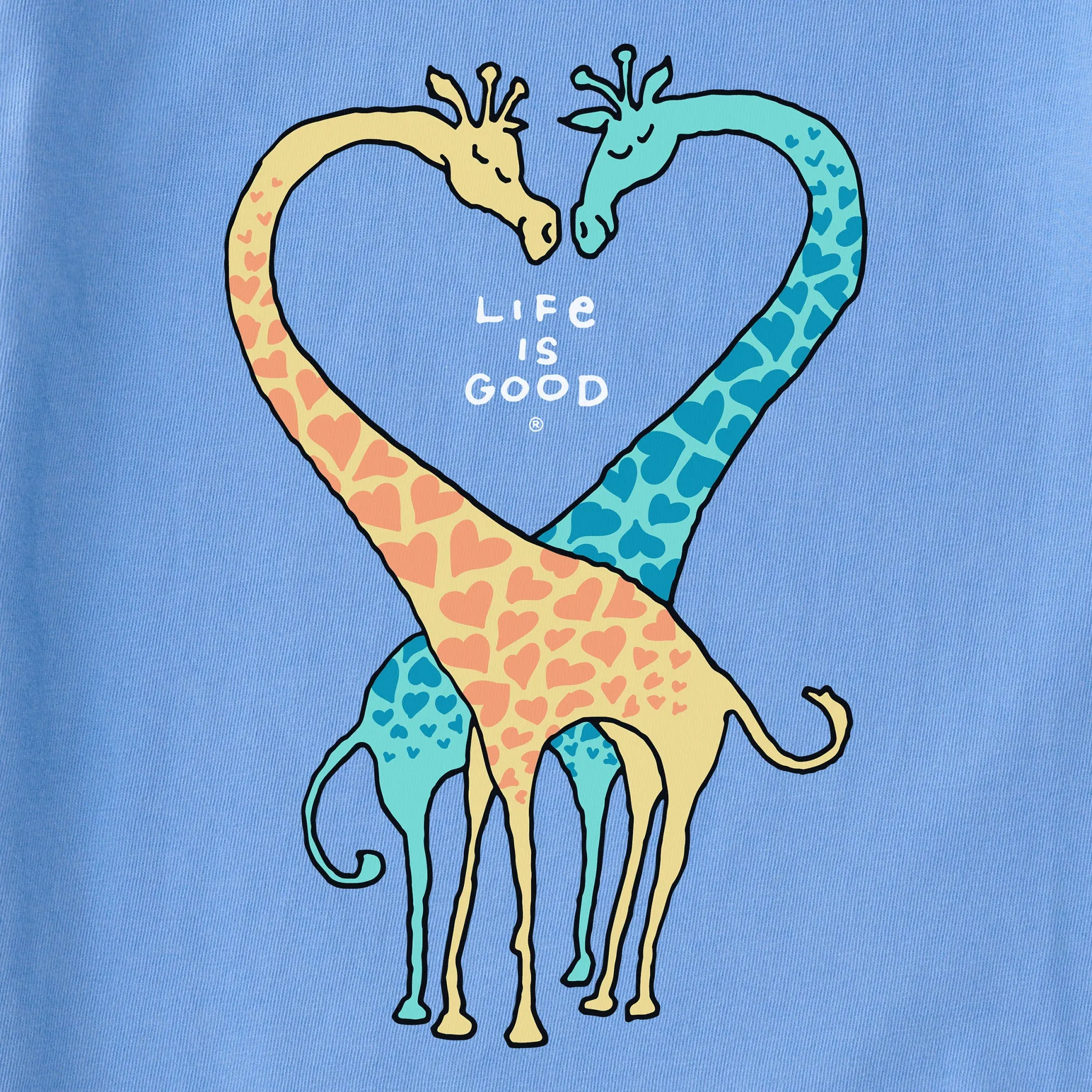 Kids Giraffe Heart Short Sleeve Crusher Tee Life is Good