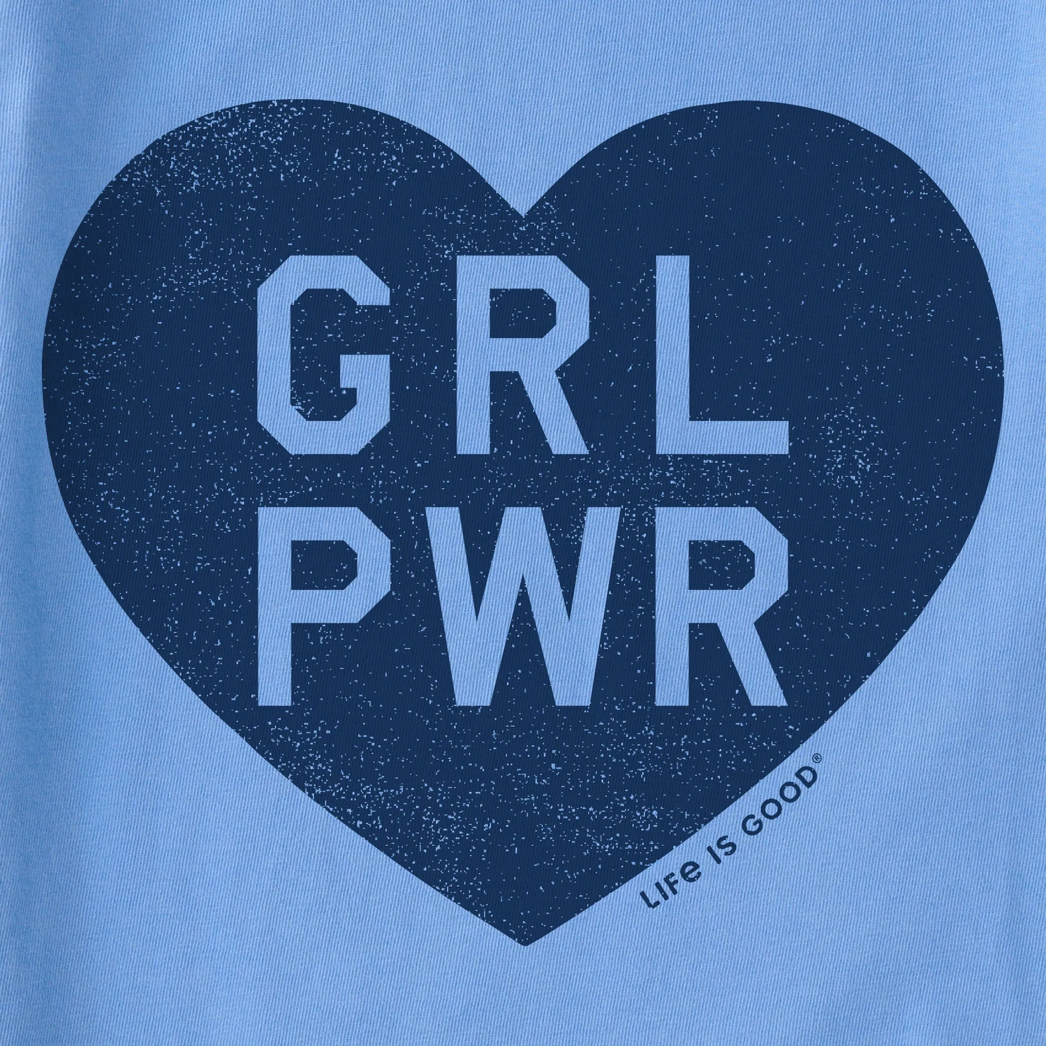 Kids Girl Power Heart Short Sleeve Crusher Tee Life is Good
