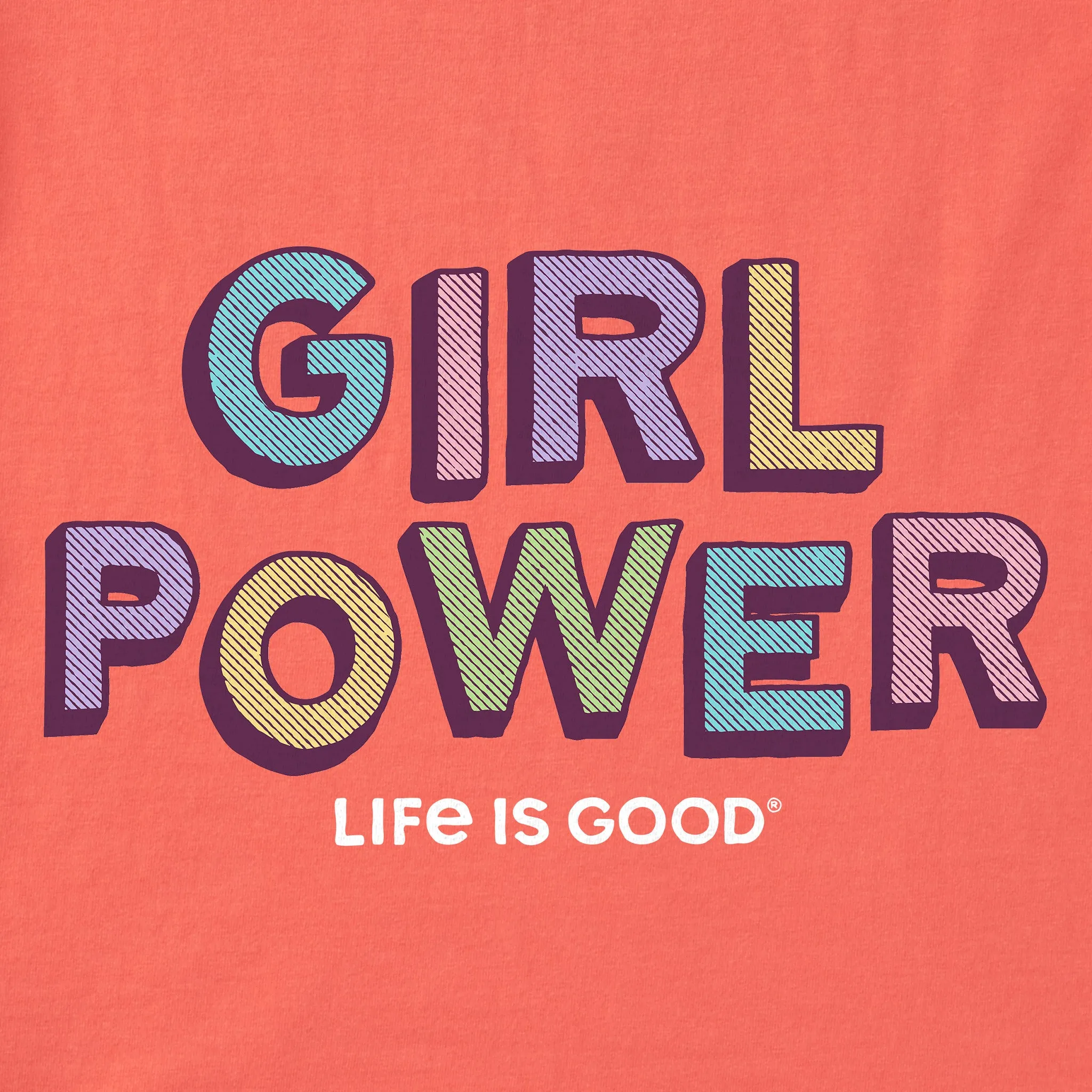 Kids Girl Power Short Sleeve Crusher Tee Life is Good