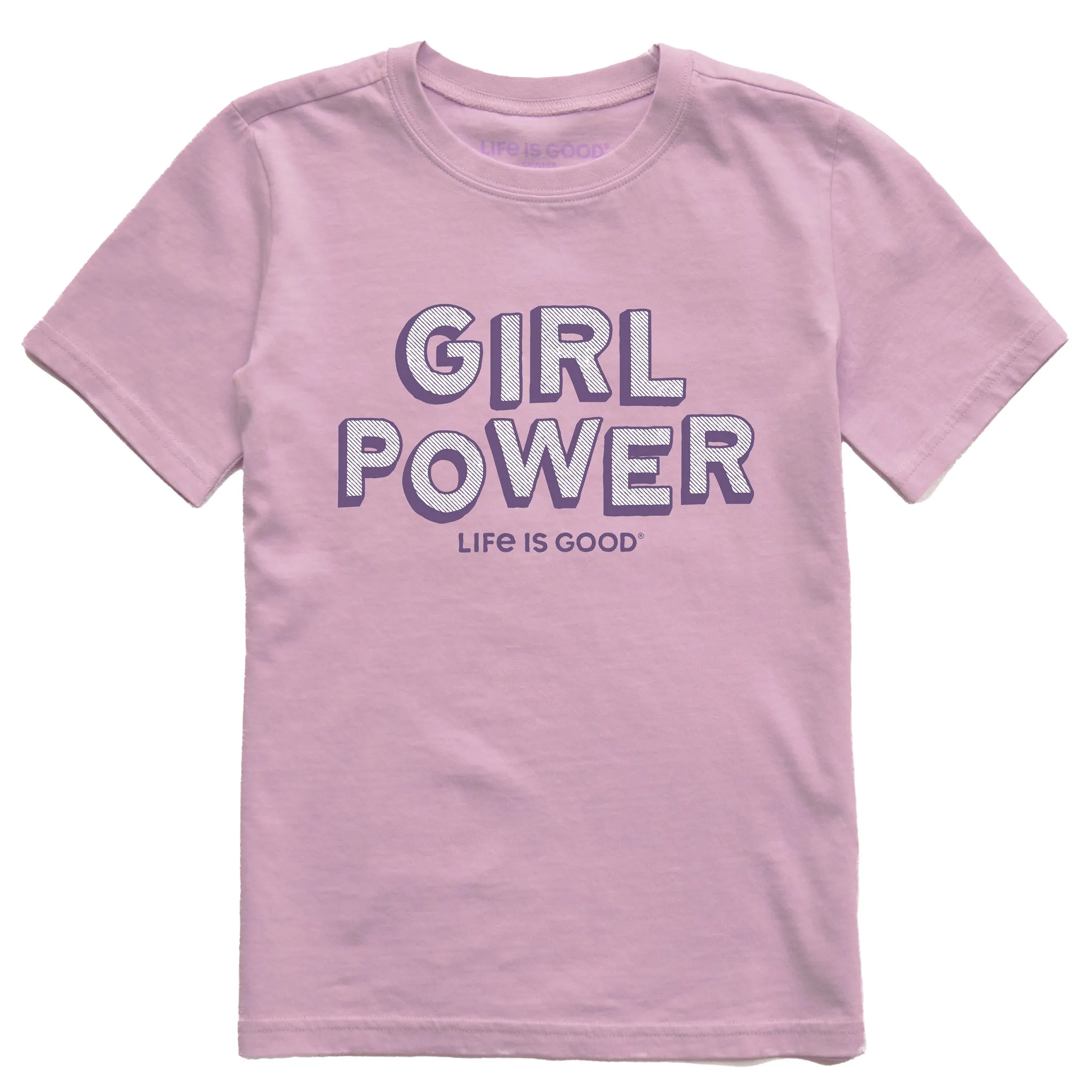 Kids Girl Power Short Sleeve Crusher Tee Life is Good