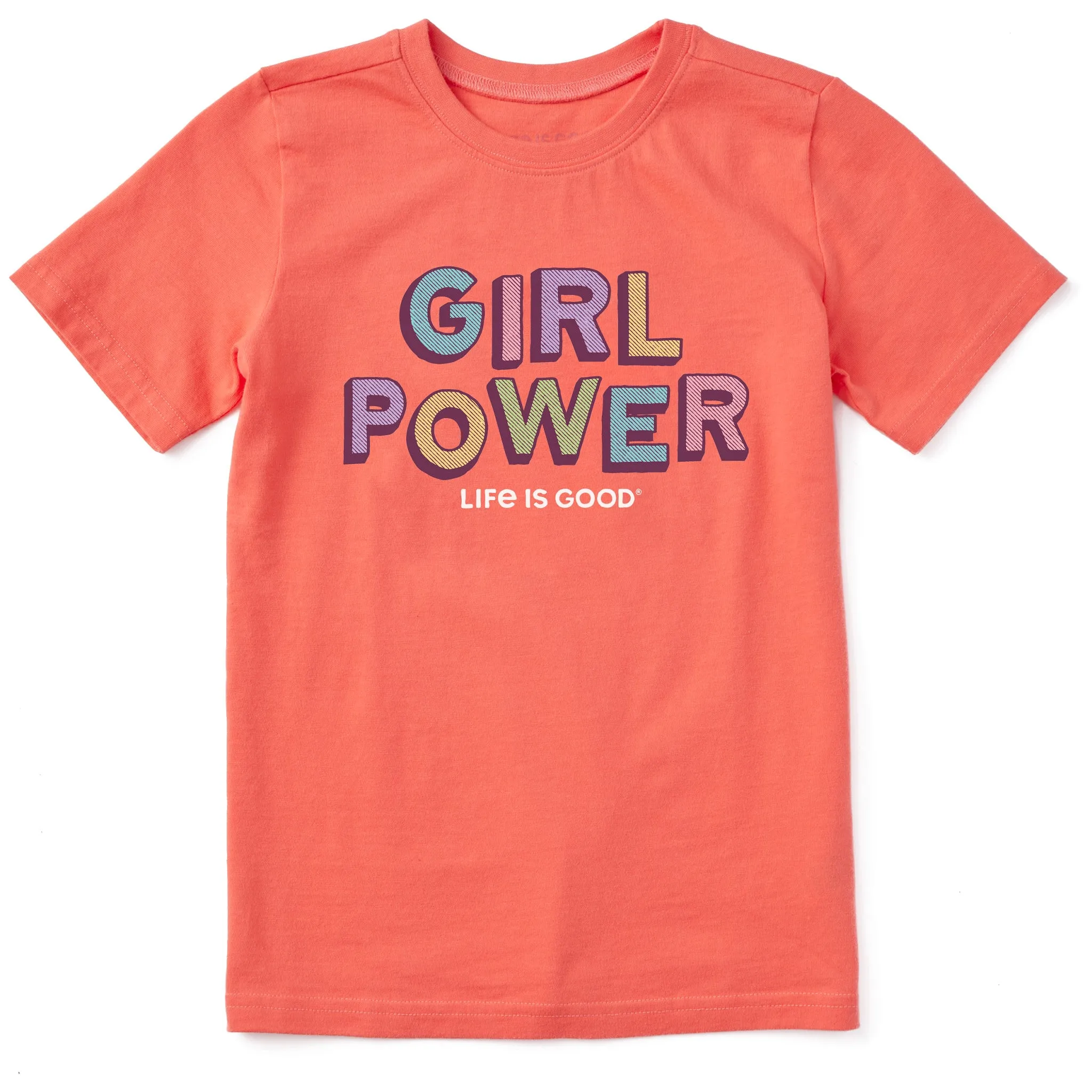 Kids Girl Power Short Sleeve Crusher Tee Life is Good