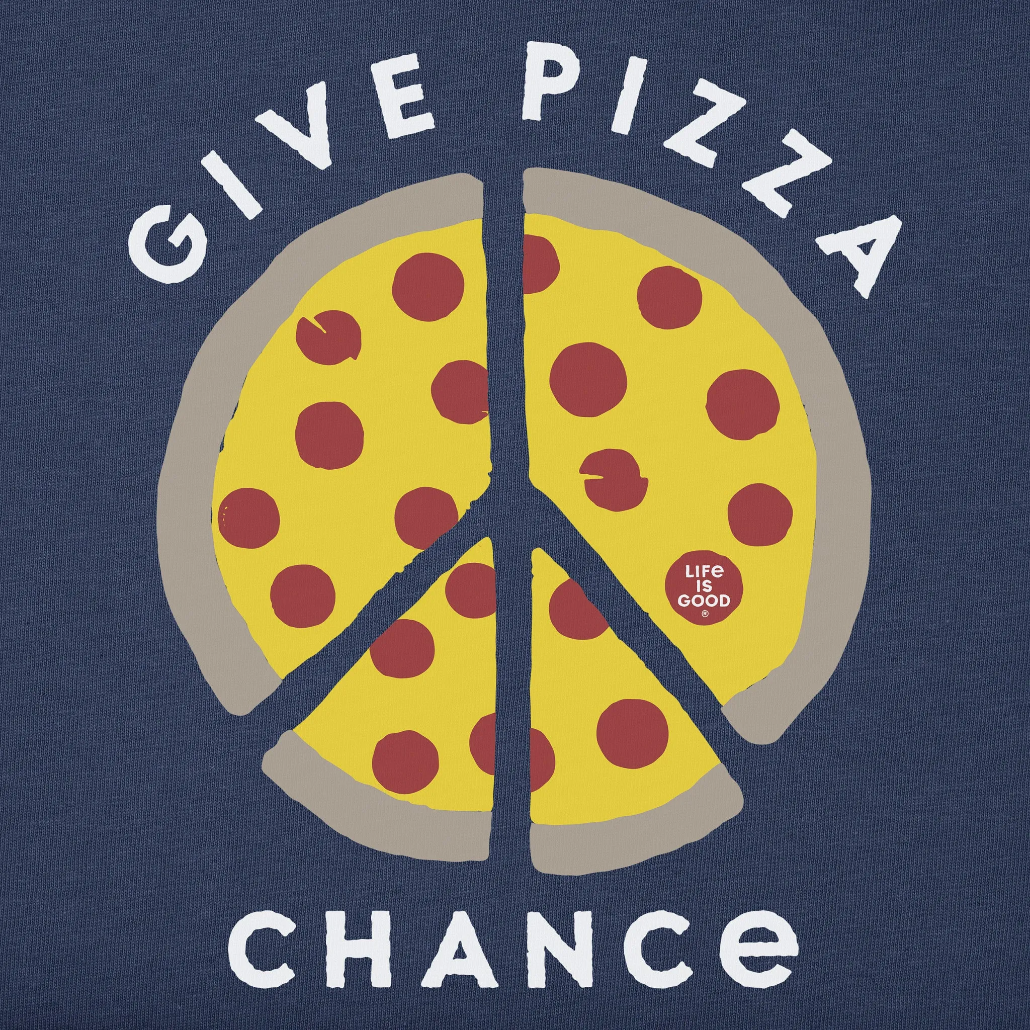 Kids Give Pizza Chance Short Sleeve Crusher Tee Life is Good