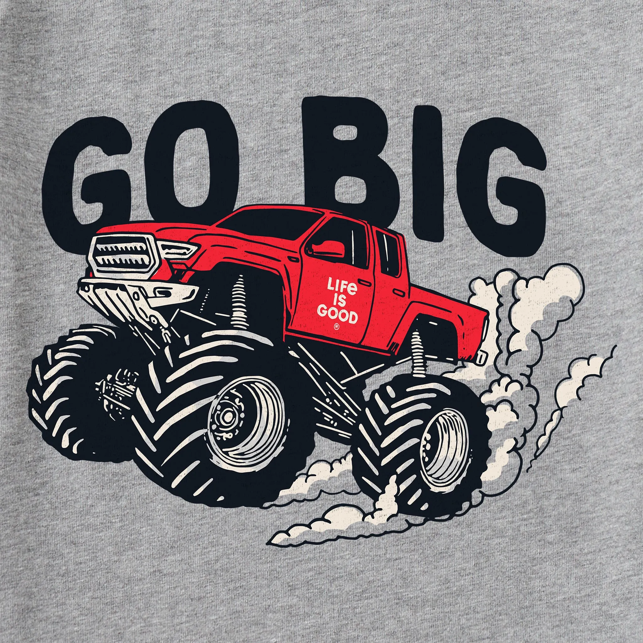 Kids Go Big Monster Truck Short Sleeve Crusher Tee Life is Good