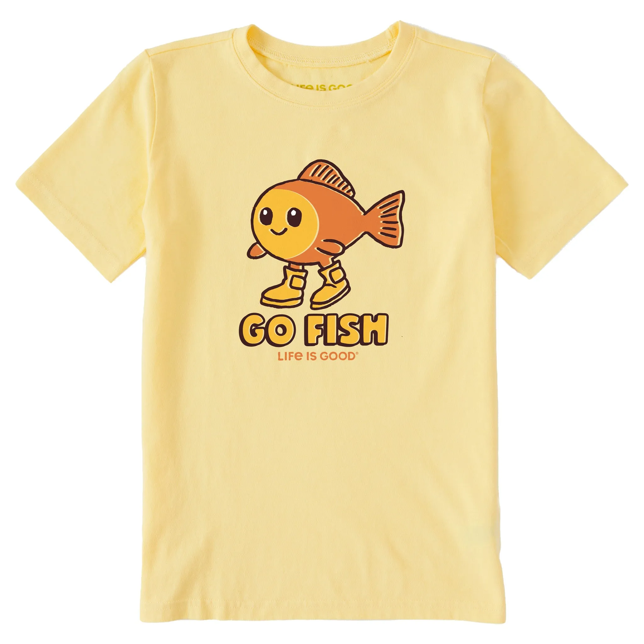Kids Go Fish in Boots Short Sleeve Crusher Tee Life is Good