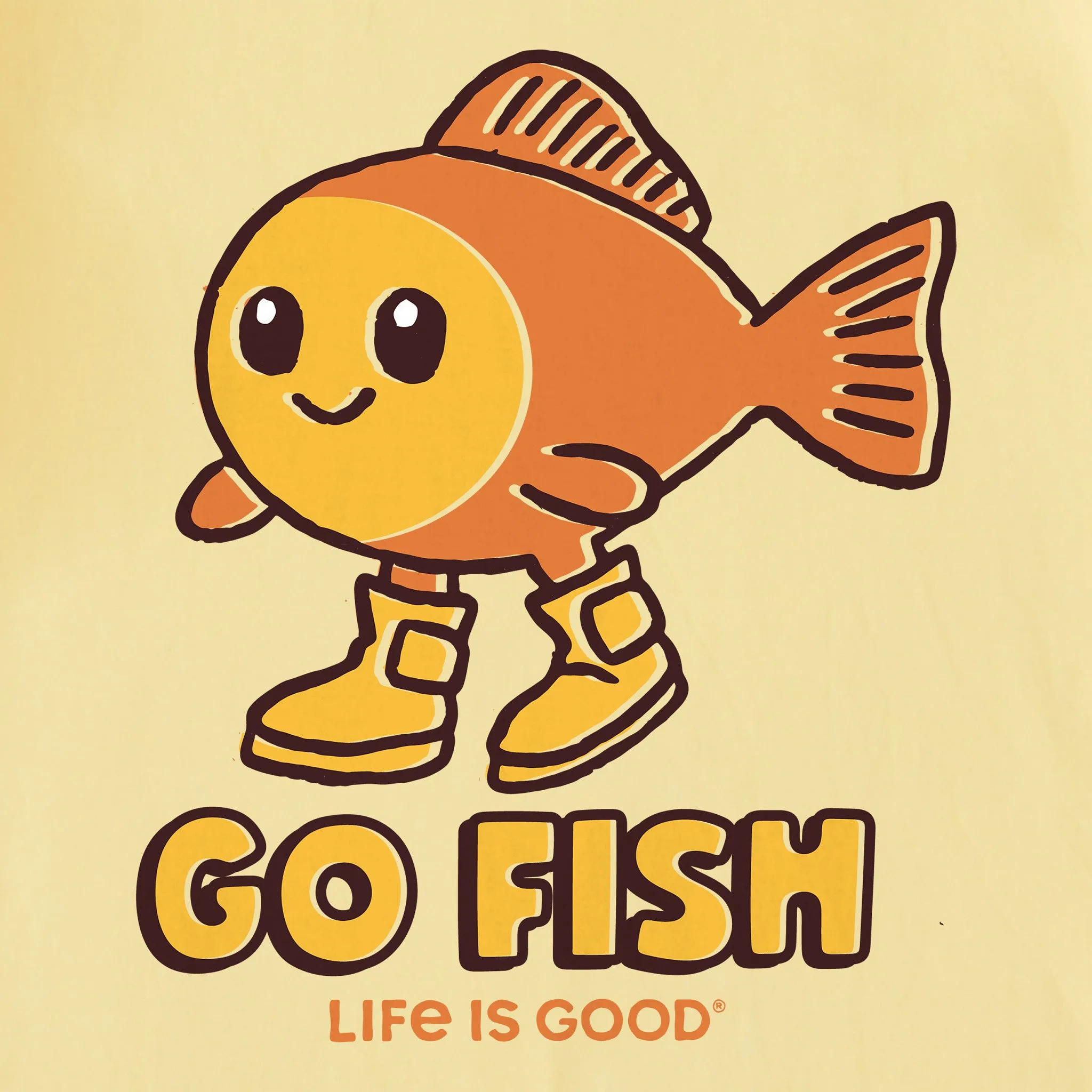 Kids Go Fish in Boots Short Sleeve Crusher Tee Life is Good