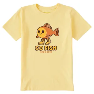 Kids Go Fish in Boots Short Sleeve Crusher Tee Life is Good