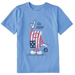 Kids Go USA Flag Guy Short Sleeve Crusher Tee Life is Good