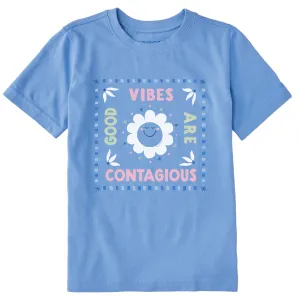 Kids Good Vibes are Contagious Sun Short Sleeve Crusher Tee Life is Good