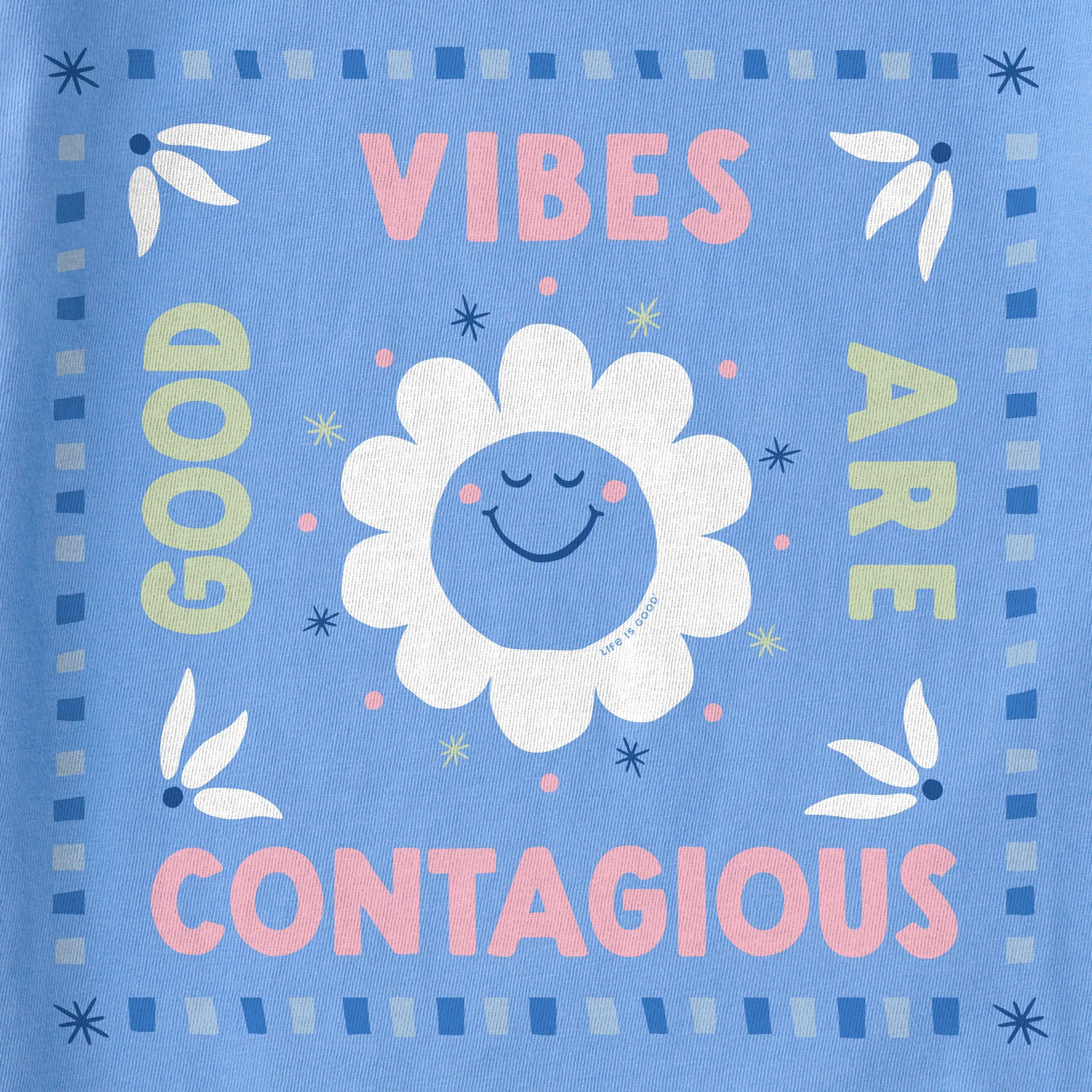 Kids Good Vibes are Contagious Sun Short Sleeve Crusher Tee Life is Good