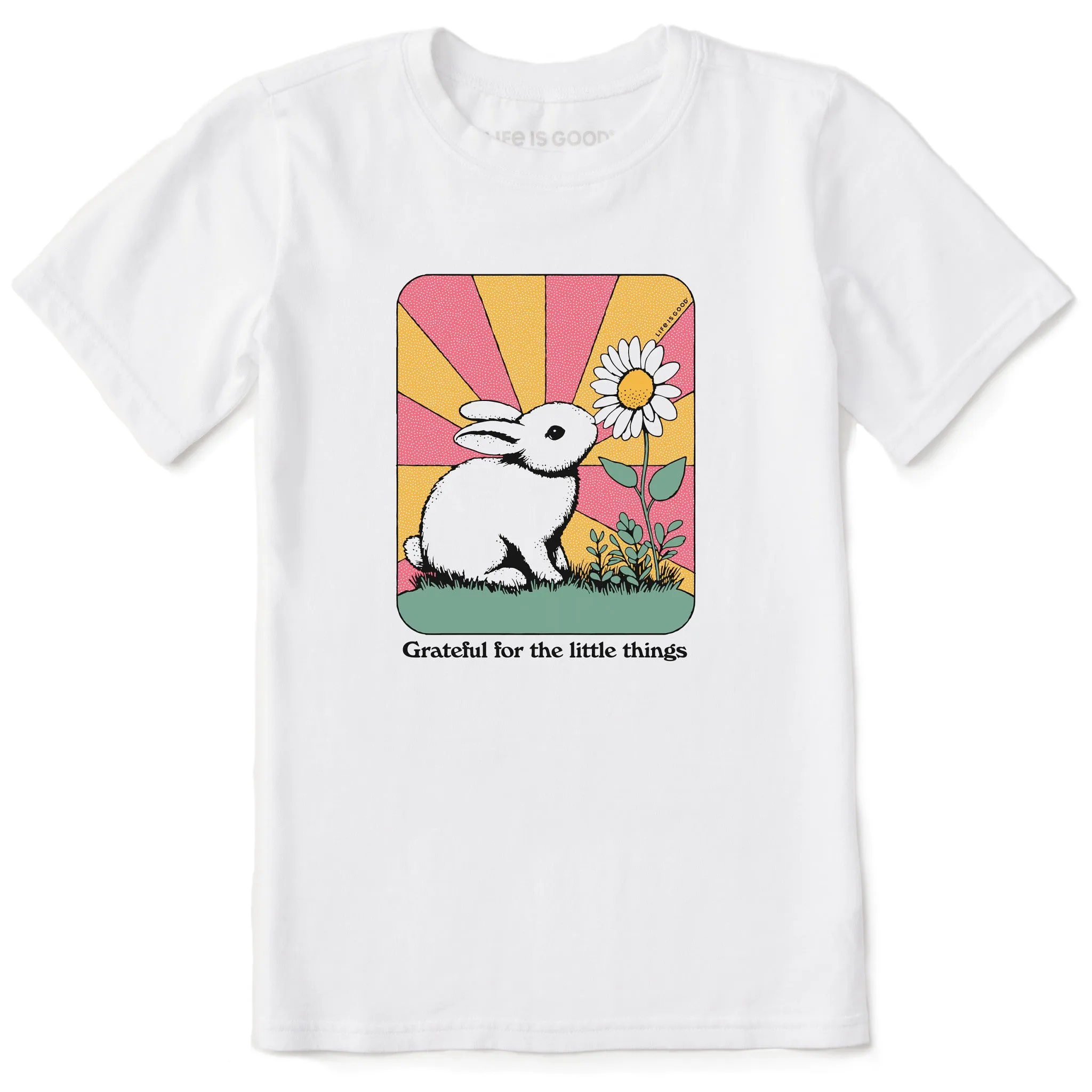 Kids Grateful for the Little Things Bunny Short Sleeve Crusher Tee Life is Good