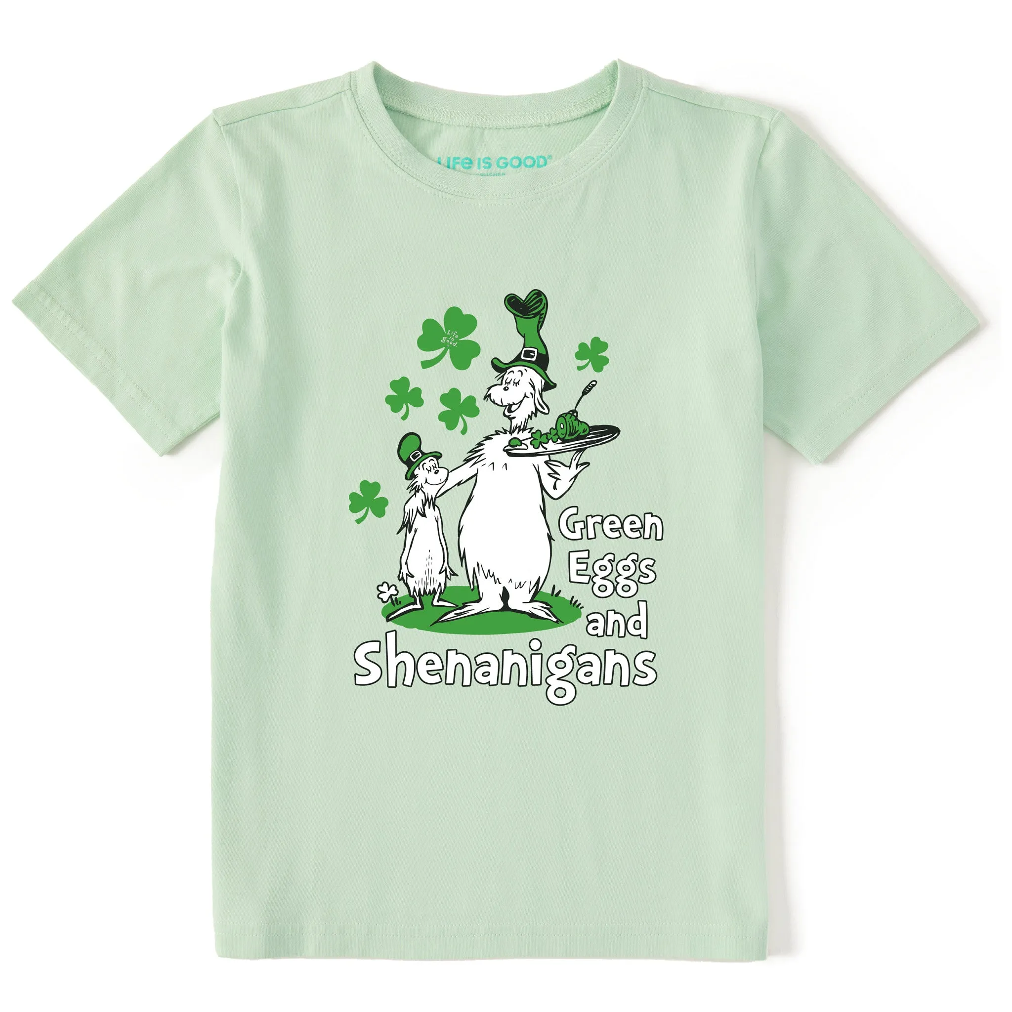 Kids Green Eggs and Shenanigans Short Sleeve Crusher Tee Life is Good