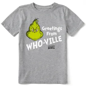 Kids Greetings from Who-Ville Grinch Short Sleeve Crusher Tee Life is Good
