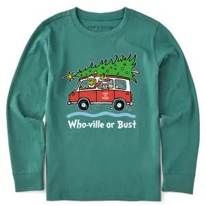 Kids Grinch and Max Who-Ville Or Bust Long Sleeve Crusher Tee Life is Good