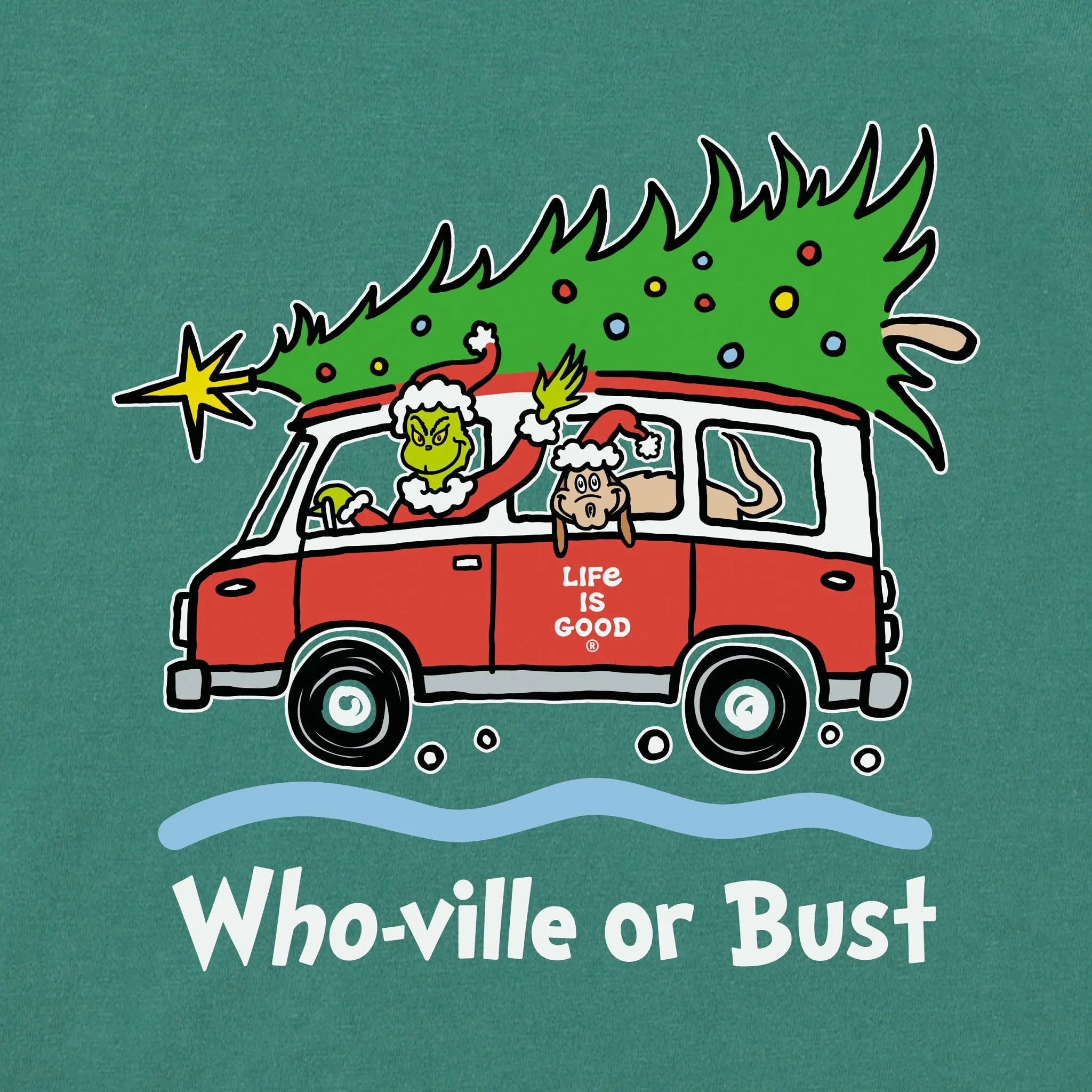 Kids Grinch and Max Who-Ville Or Bust Long Sleeve Crusher Tee Life is Good