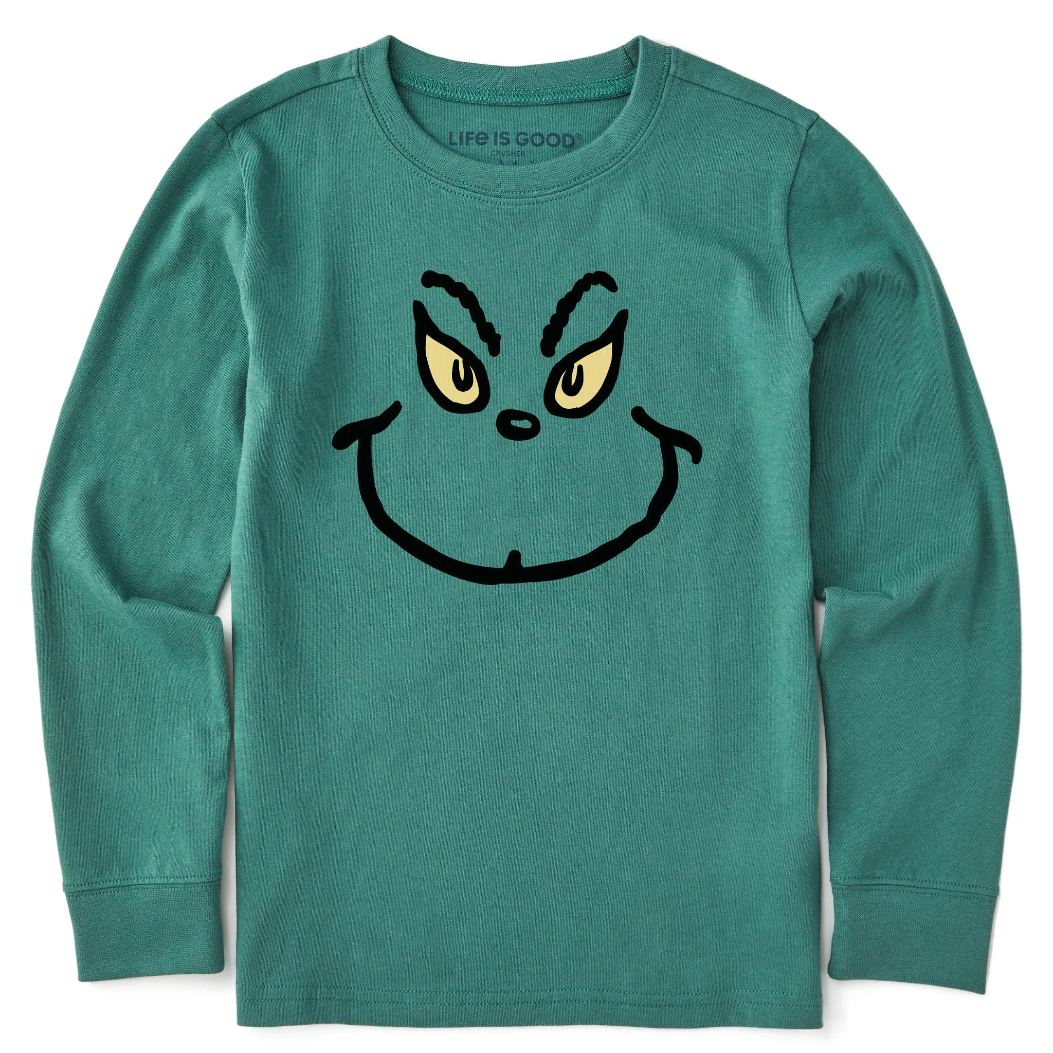 Kids Grinch Grin Long Sleeve Crusher Tee Life is Good