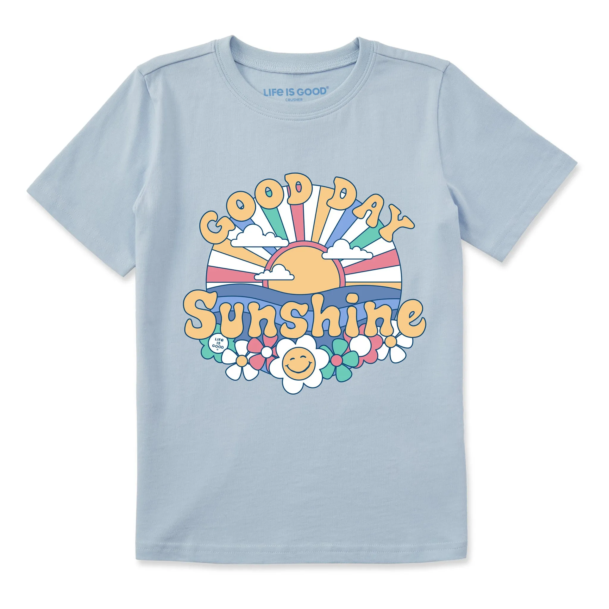 Kids Groovy Good Day Sunshine Short Sleeve Crusher Tee Life is Good