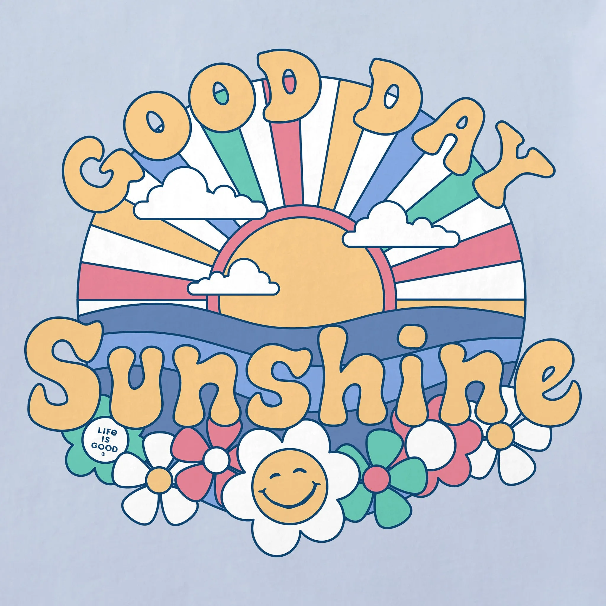 Kids Groovy Good Day Sunshine Short Sleeve Crusher Tee Life is Good