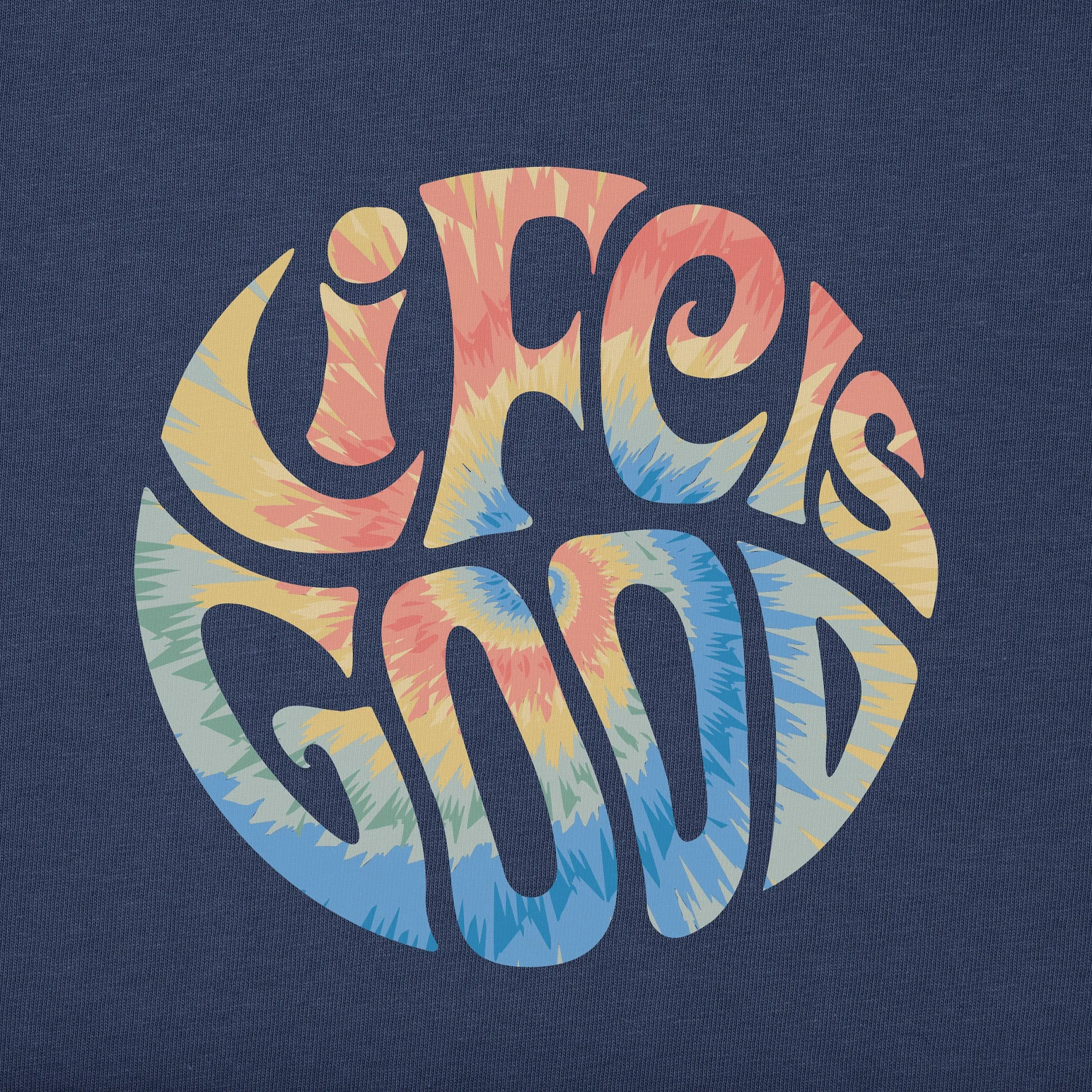 Kids Groovy Tie Dye LIG Simply True Fleece Crew Life is Good