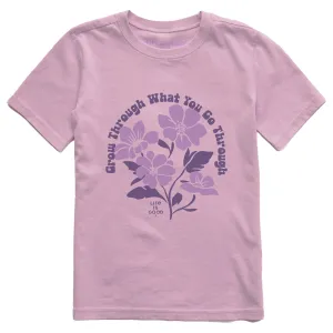 Kids Grow Through What You Go Through Flowers Short Sleeve Crusher Tee Life is Good