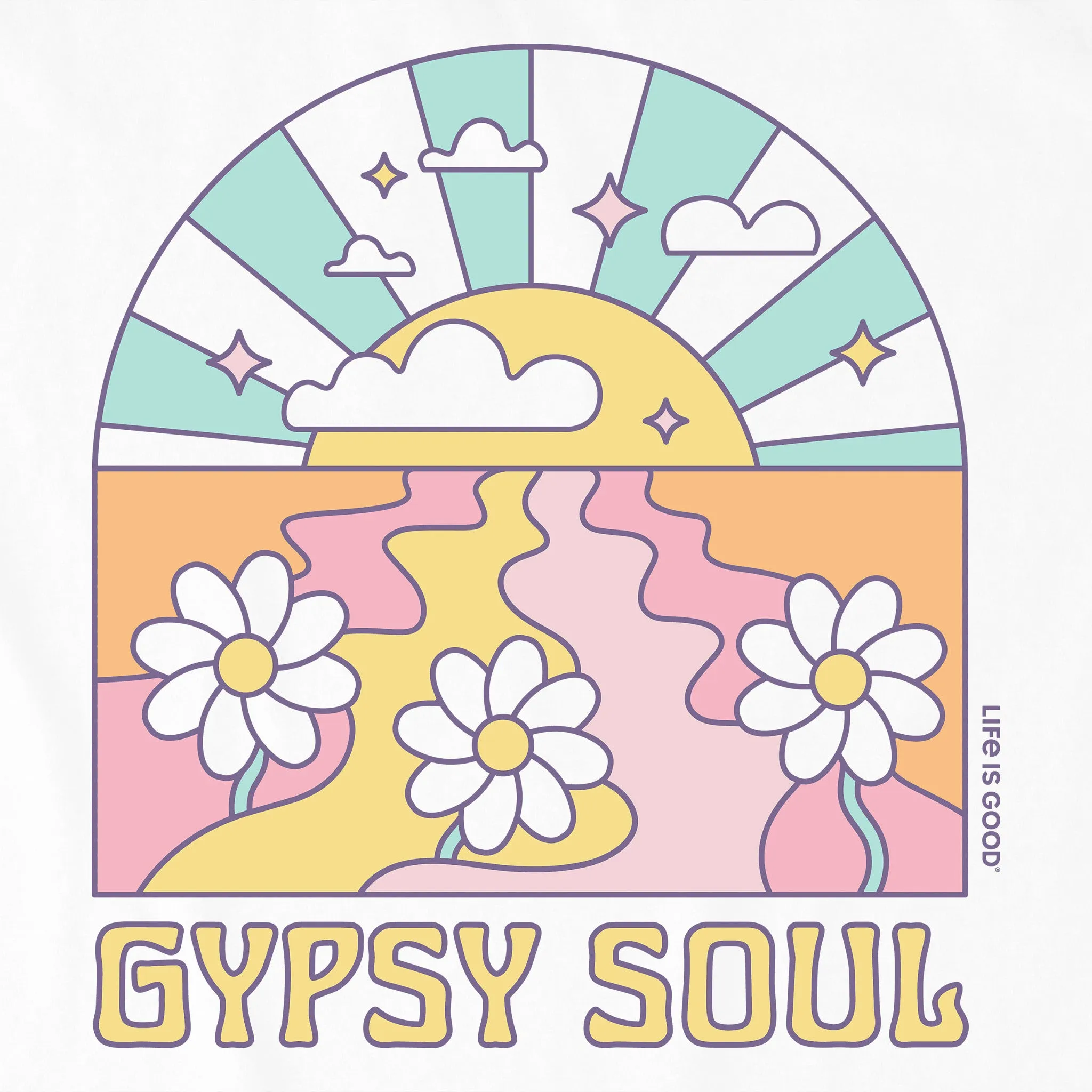 Kids Gypsy Soul Sunset Short Sleeve Crusher Tee Life is Good