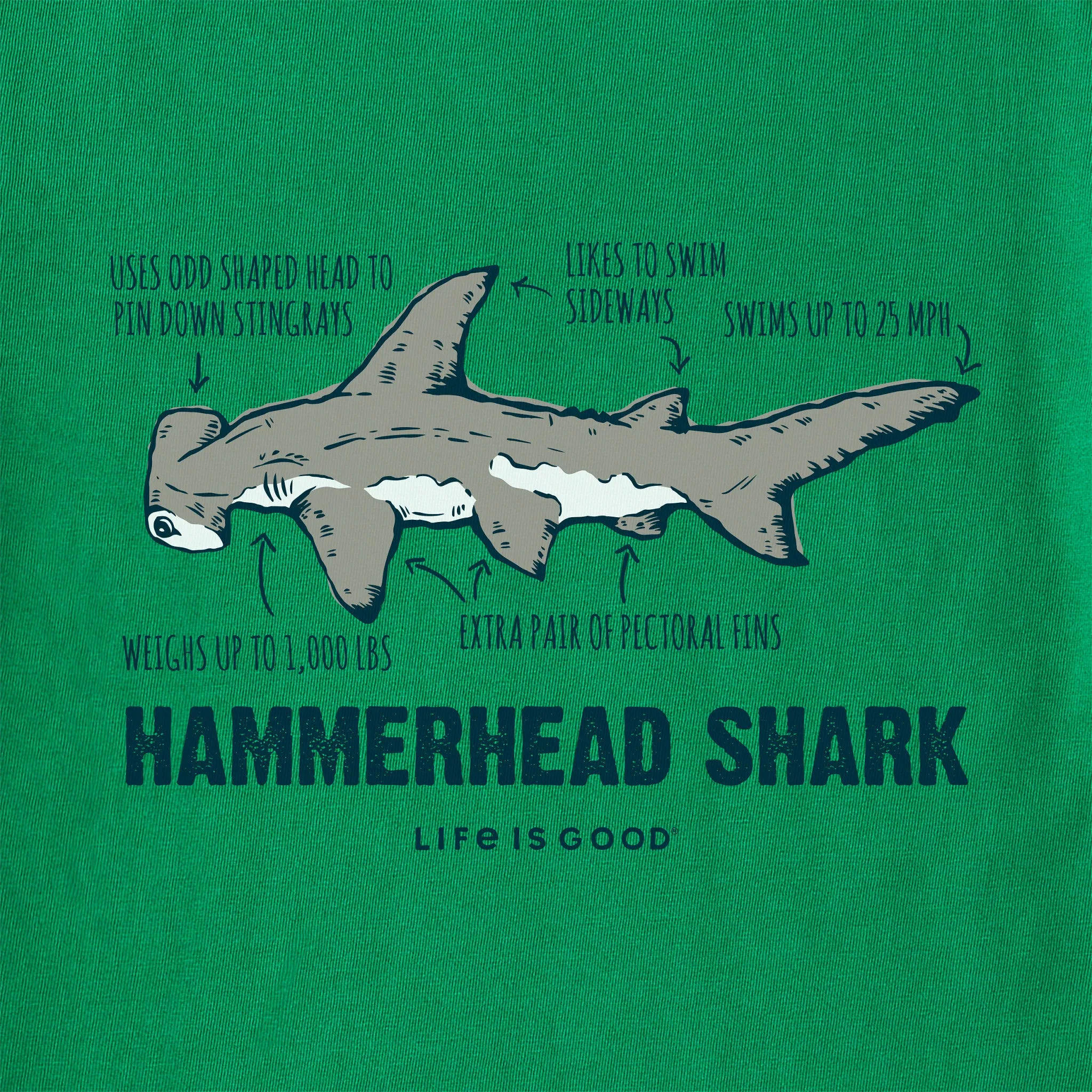 Kids Hammerhead Shark Short Sleeve Crusher Tee Life is Good