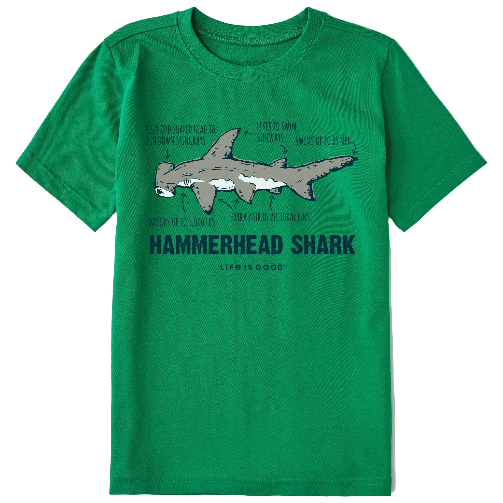 Kids Hammerhead Shark Short Sleeve Crusher Tee Life is Good