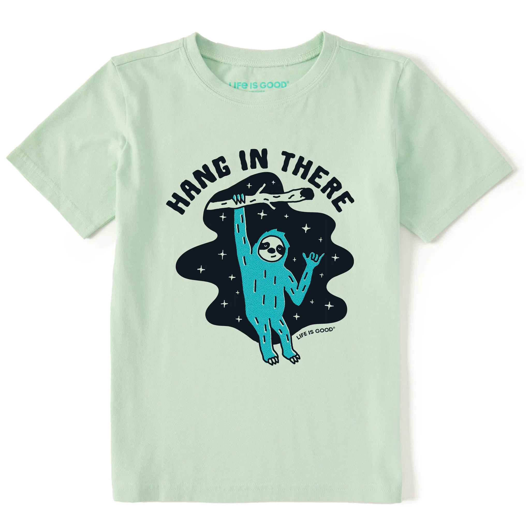 Kids Hang in There Space Sloth Short Sleeve Crusher Tee Life is Good