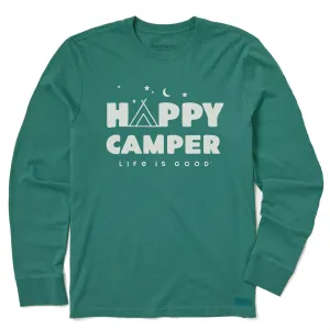 Kids Happy Camper Tent Night Long Sleeve Crusher Tee Life is Good