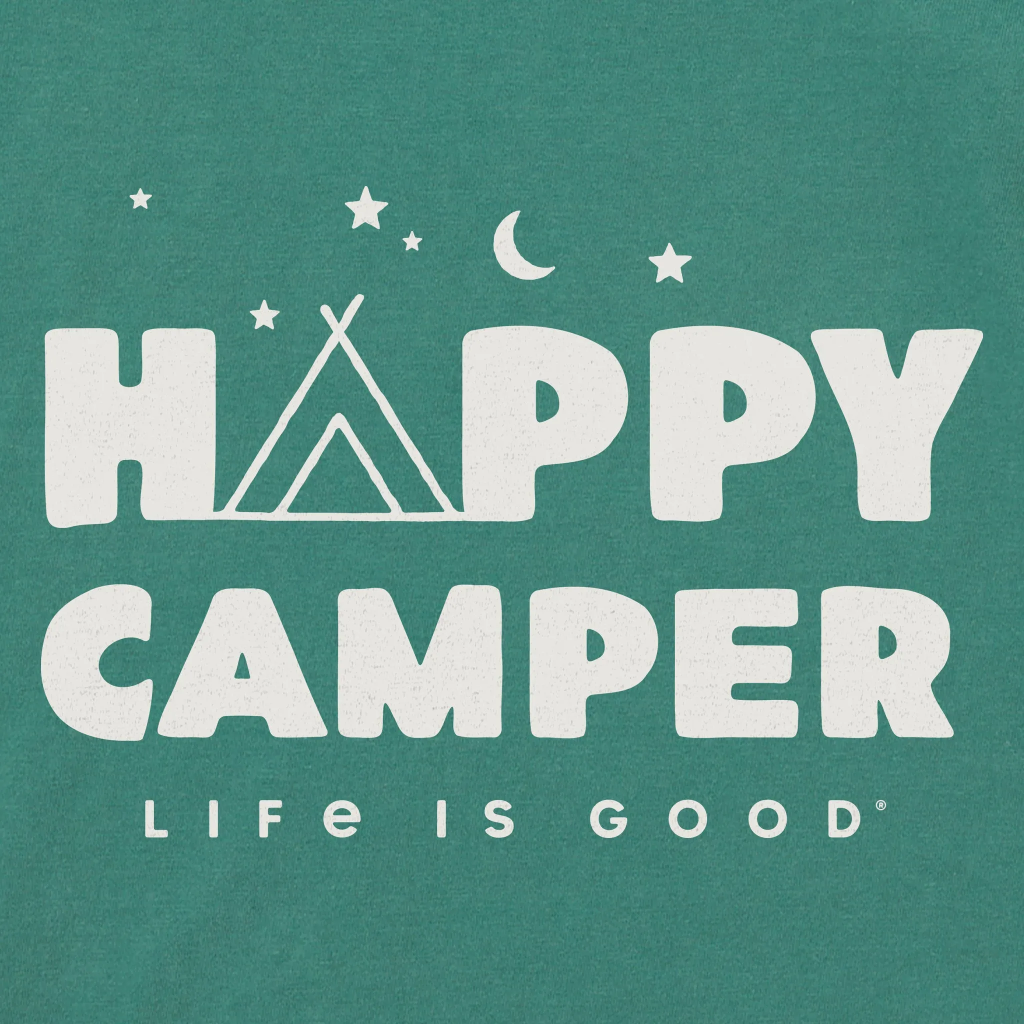 Kids Happy Camper Tent Night Long Sleeve Crusher Tee Life is Good