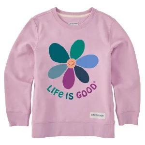 Kids Happy Daisy Simply True Fleece Crew Life is Good