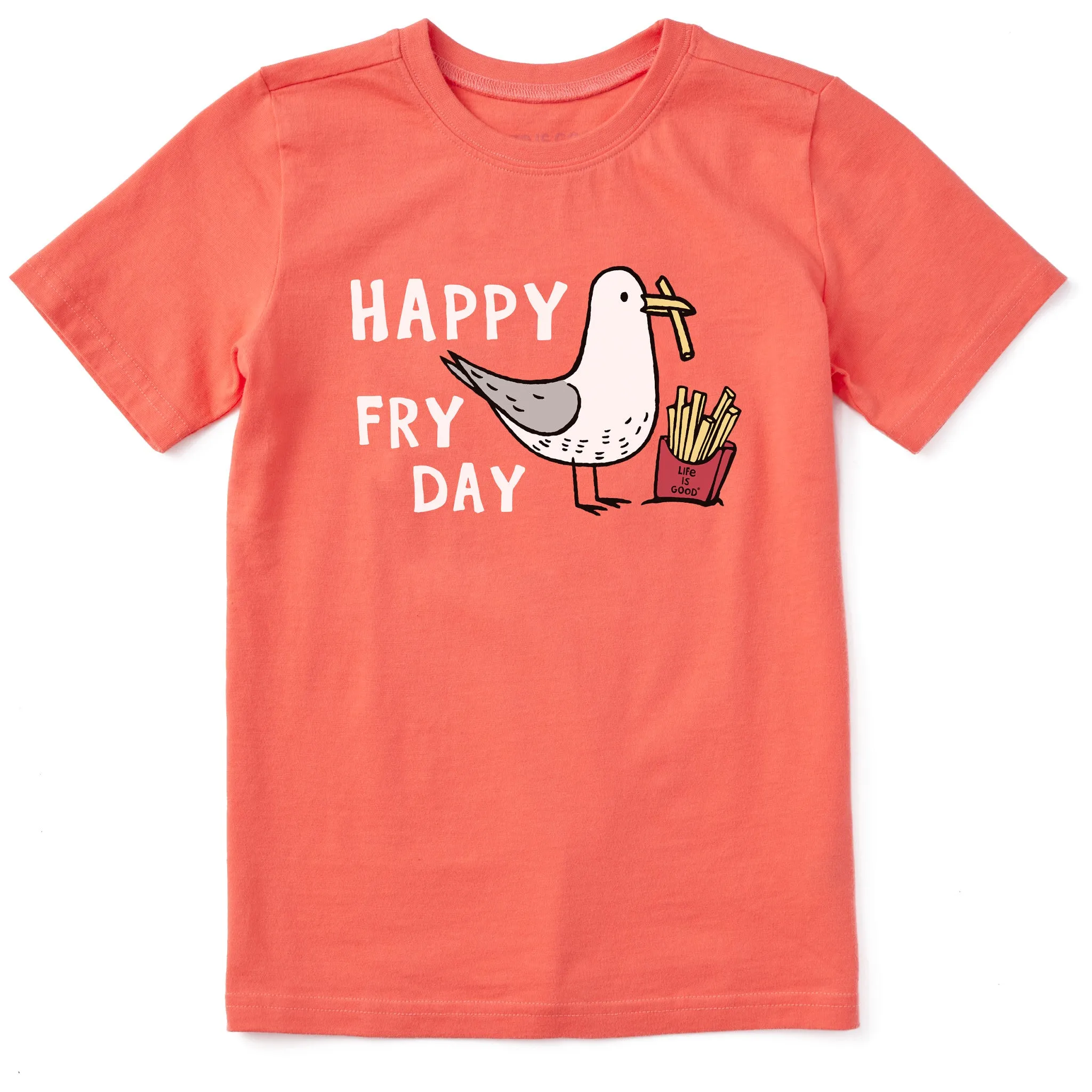 Kids Happy Fry Day Short Sleeve Crusher Tee Life is Good