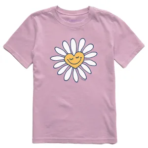 Kids Happy Heart Daisy Short Sleeve Crusher Tee Life is Good