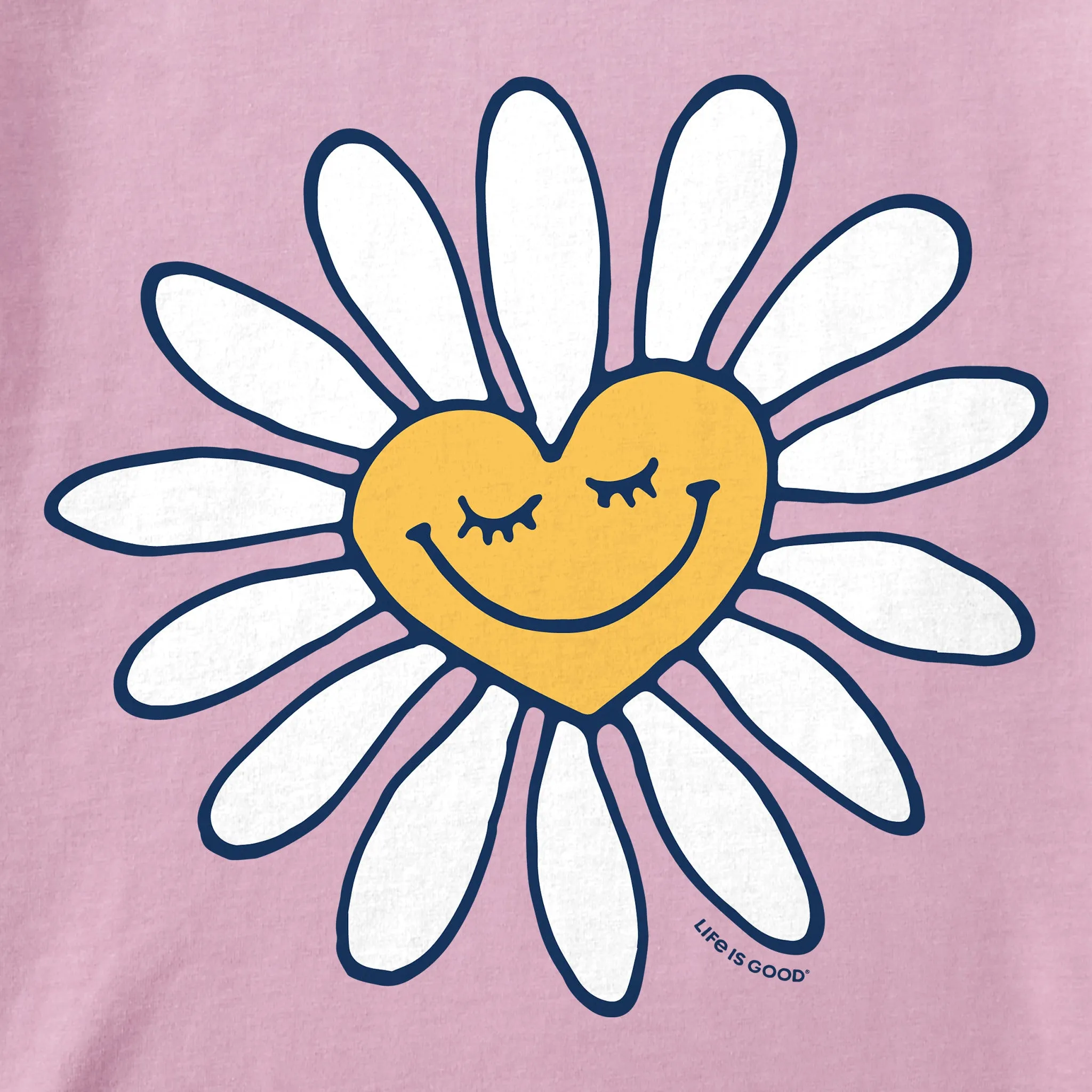 Kids Happy Heart Daisy Short Sleeve Crusher Tee Life is Good