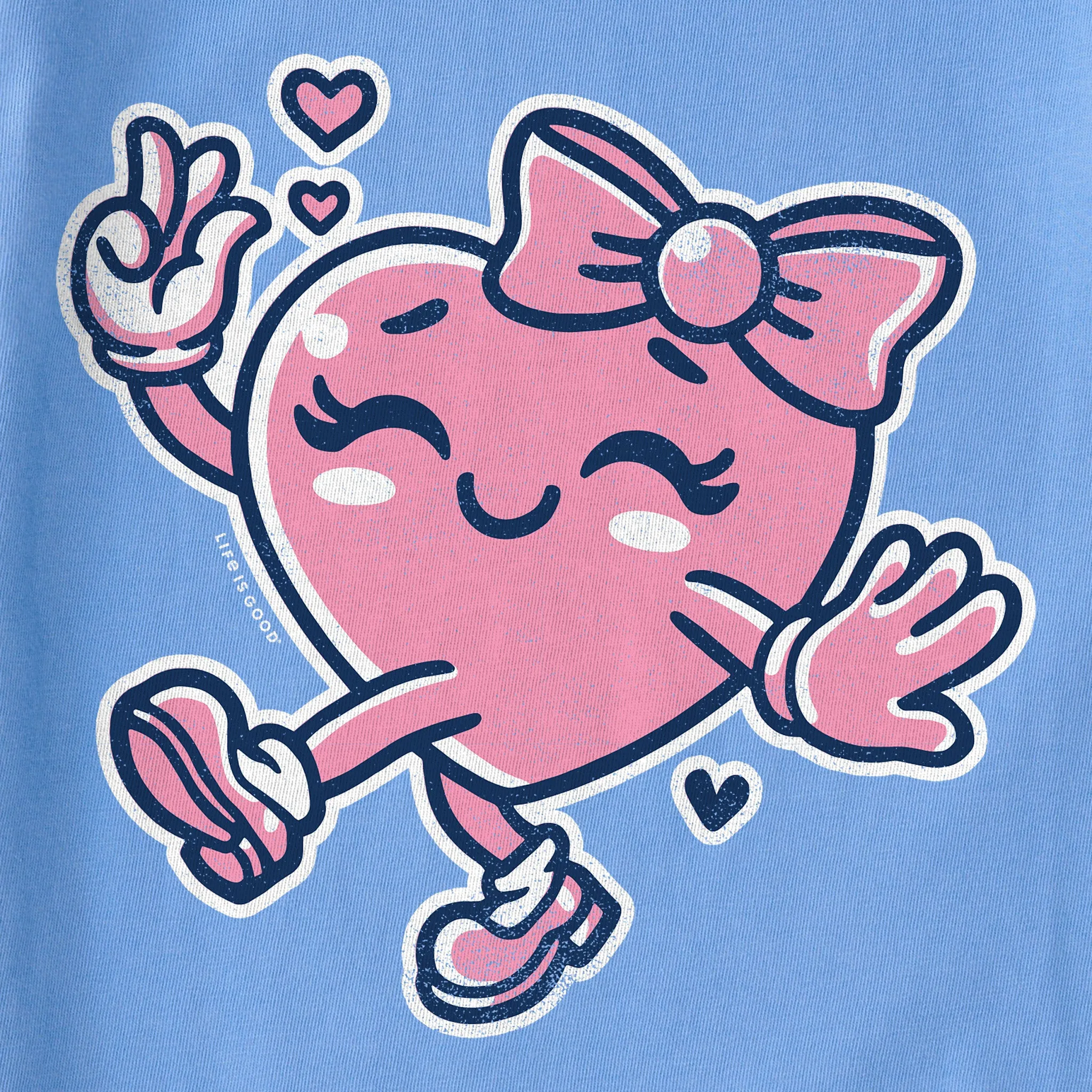Kids Happy Heart Short Sleeve Crusher Tee Life is Good