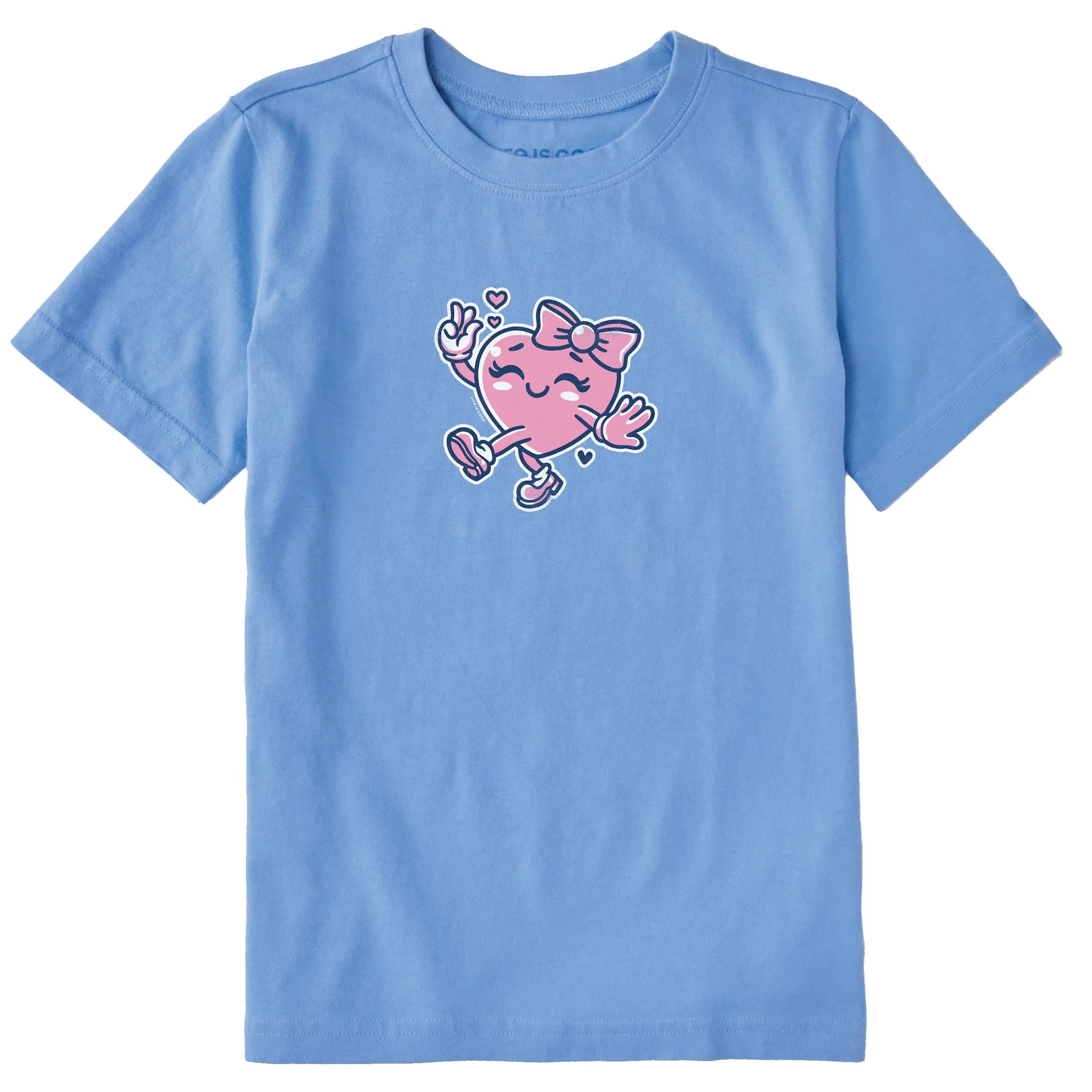 Kids Happy Heart Short Sleeve Crusher Tee Life is Good