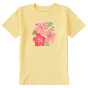 Kids Happy Hibiscus Short Sleeve Crusher Tee Life is Good
