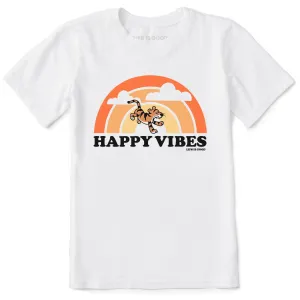 Kids Happy Vibes Tiger Stripe Rainbow Short Sleeve Crusher Tee Life is Good