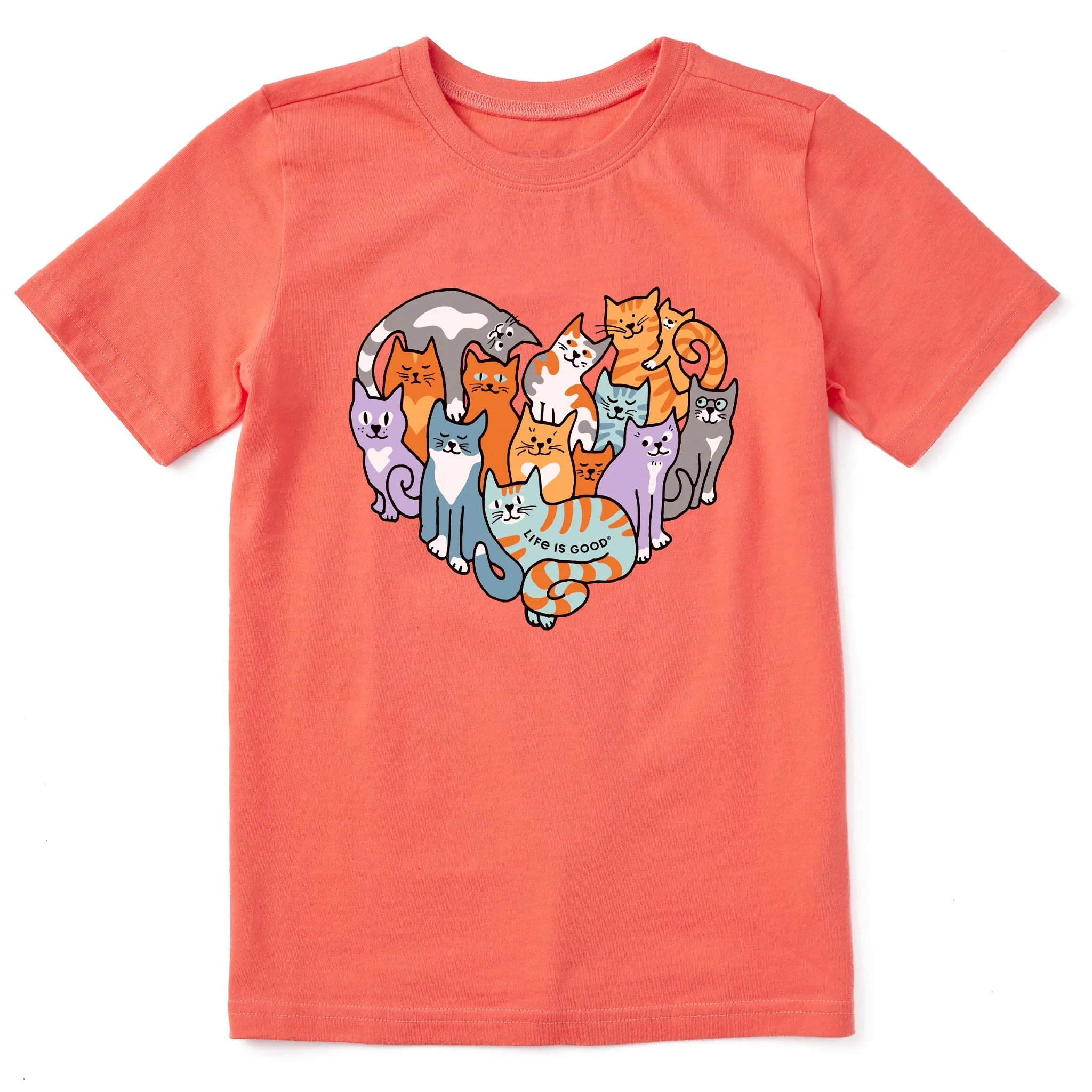 Kids Heart of Cats Short Sleeve Crusher Tee Life is Good