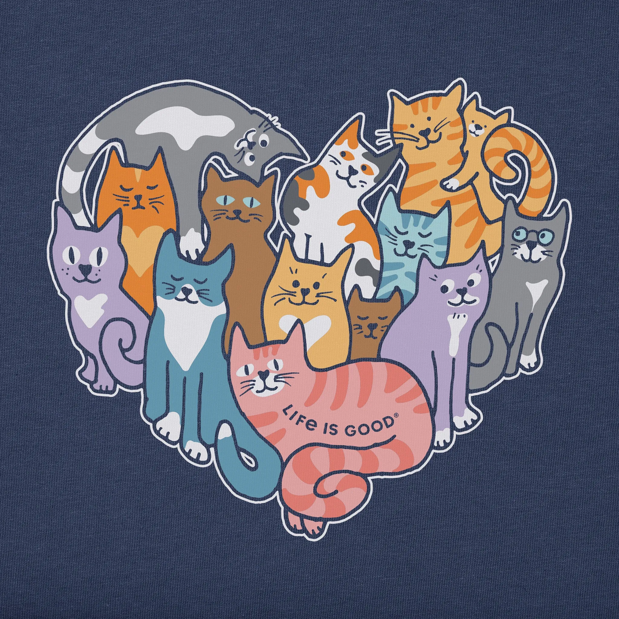 Kids Heart of Cats Short Sleeve Crusher Tee Life is Good