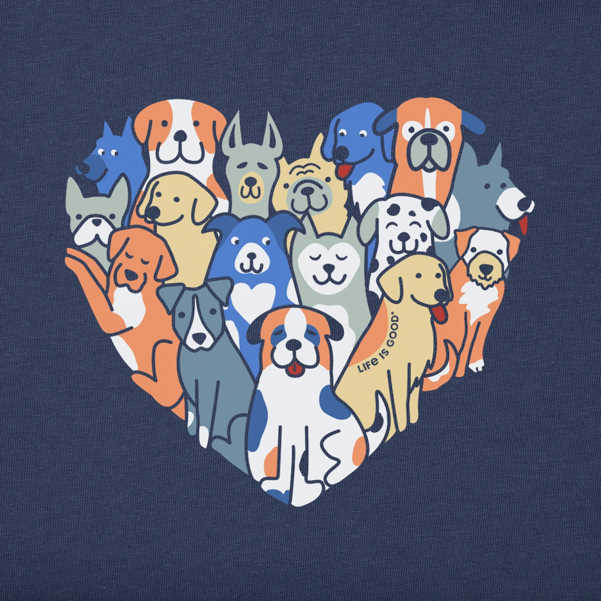 Kids Heart of Dogs Long Sleeve Crusher Tee Life is Good