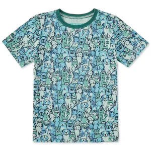 Kids Heart of Dogs Pattern Short Sleeve Crusher Tee Life is Good
