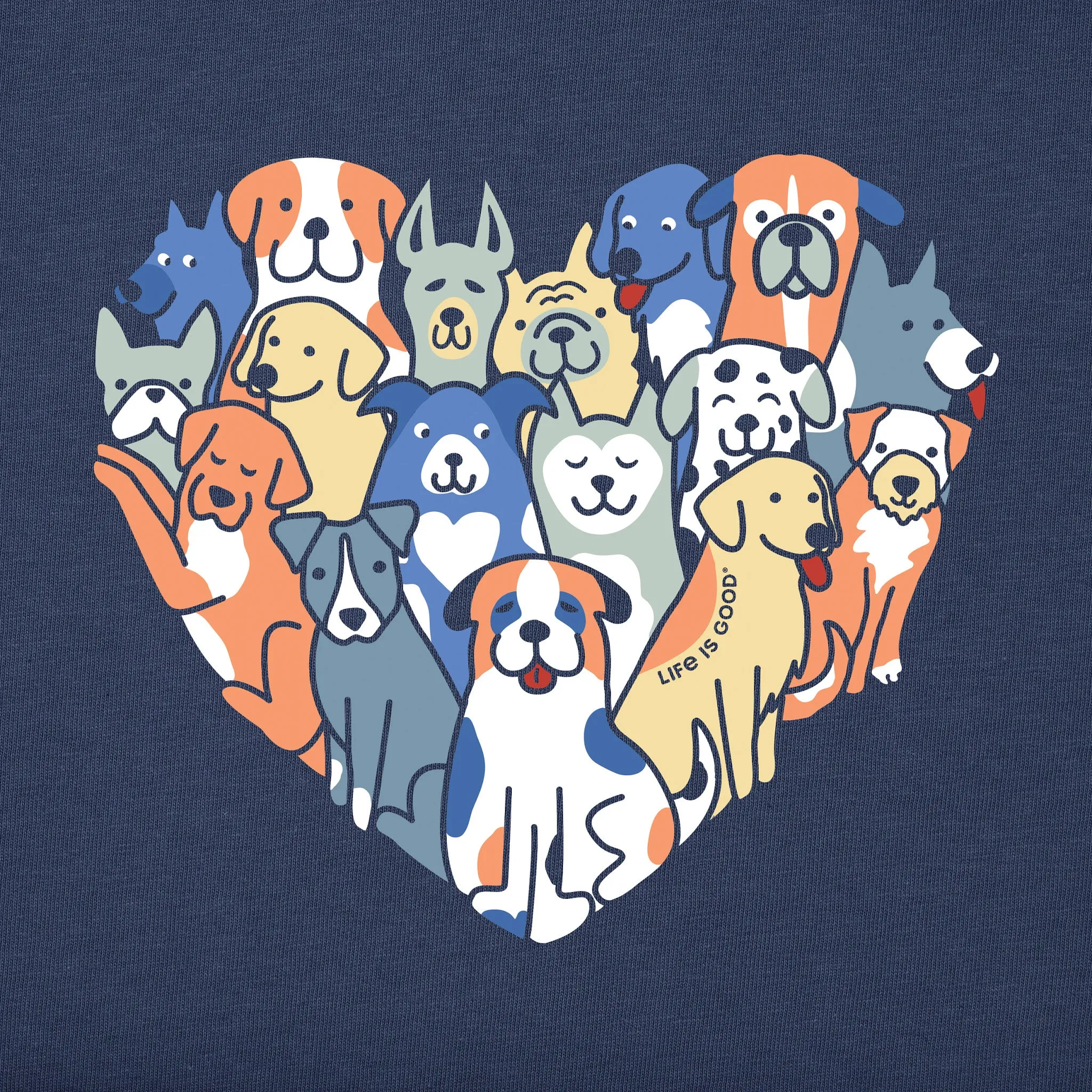 Kids Heart of Dogs Short Sleeve Crusher Tee Life is Good