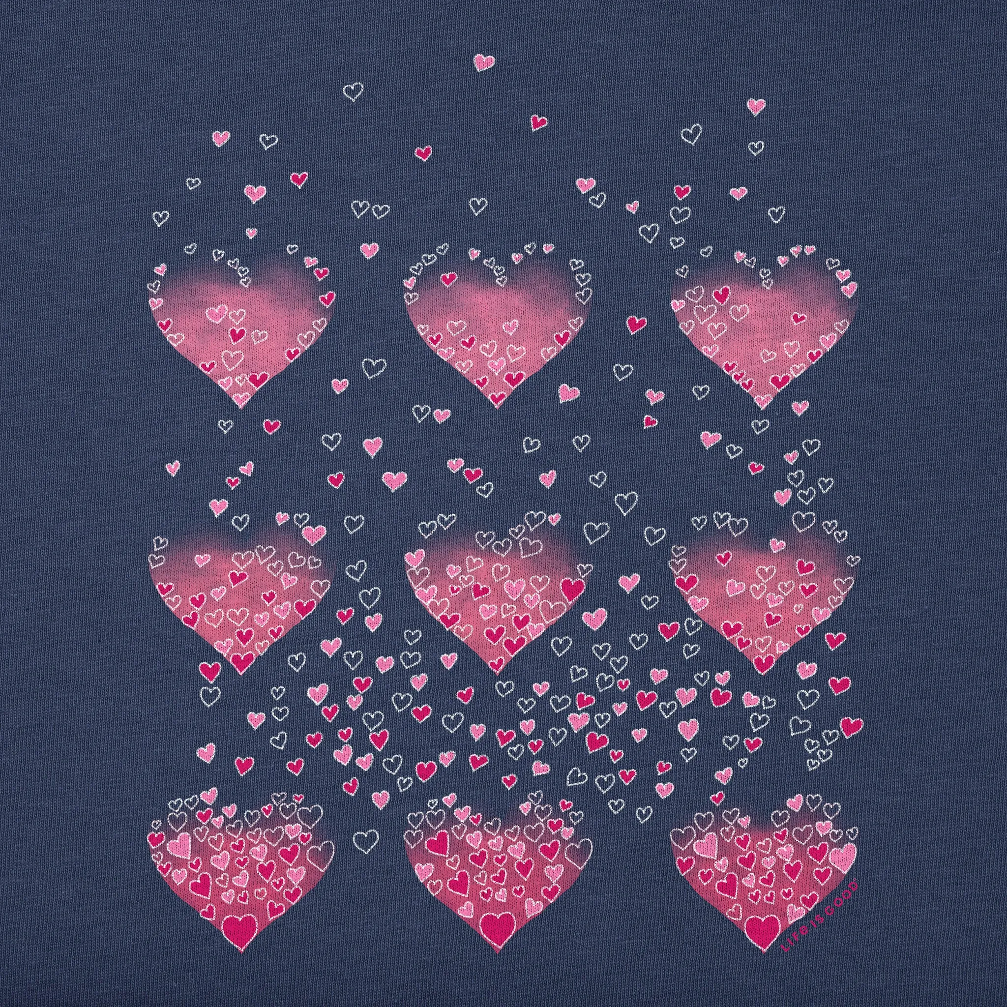 Kids Heart of Hearts Grid Short Sleeve Crusher Tee Life is Good