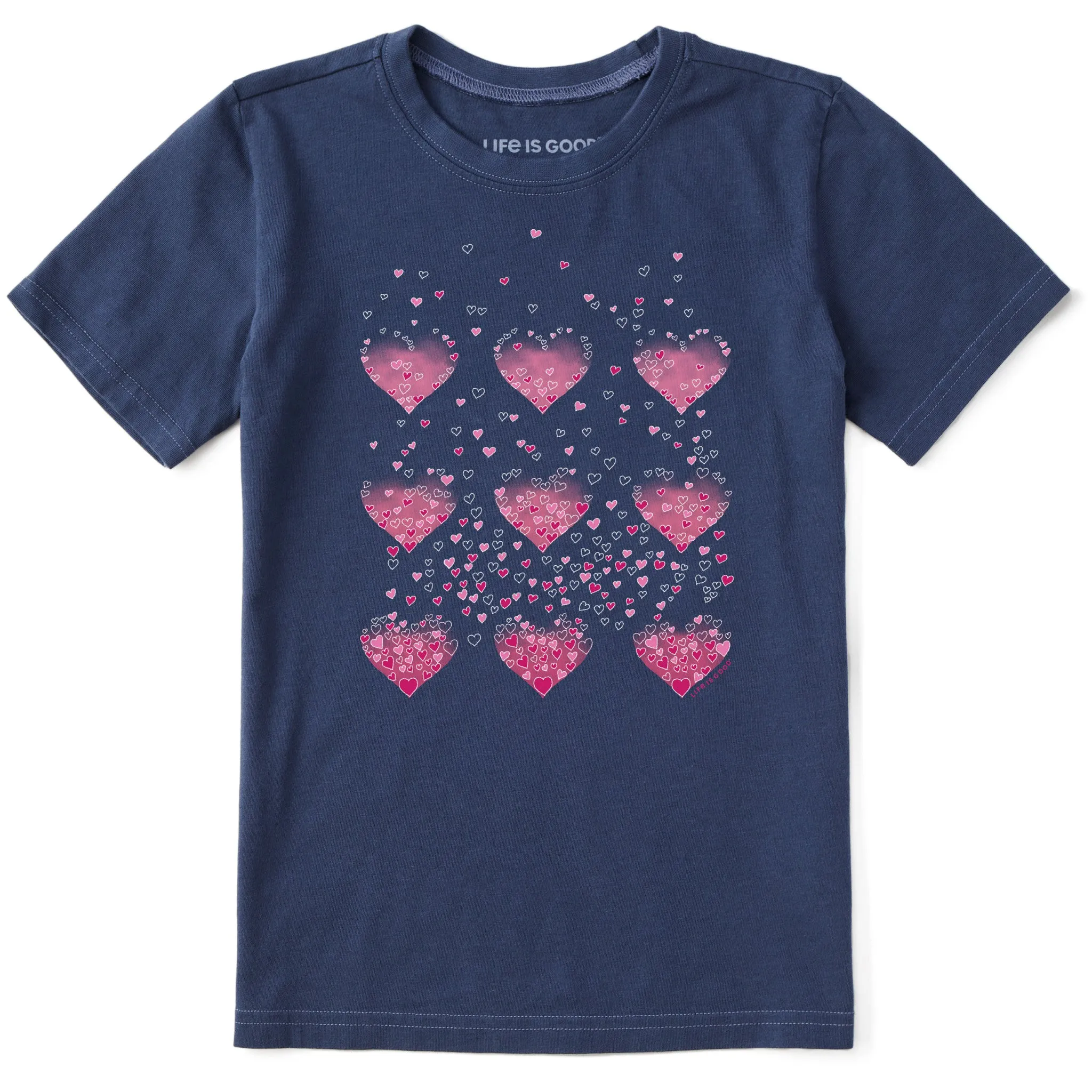 Kids Heart of Hearts Grid Short Sleeve Crusher Tee Life is Good